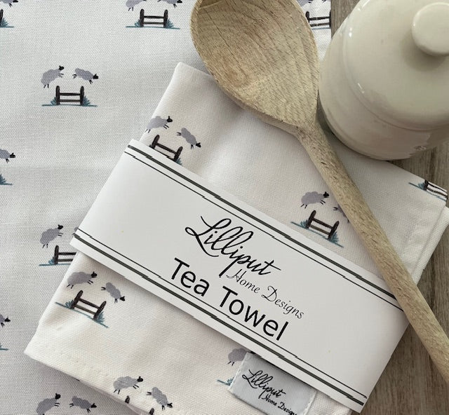 Jumping Sheep Tea Towel