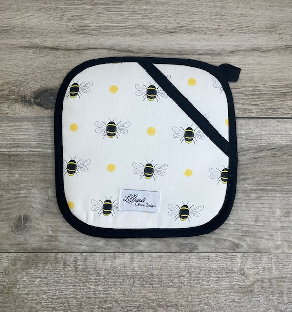 Bumble Bee White Pot Grab