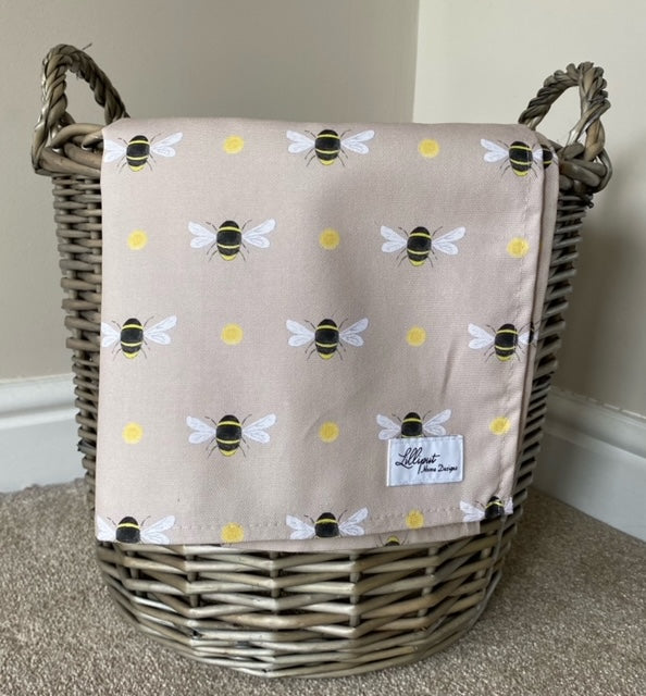 Bumble Bee Tea Towel - Taupe Background