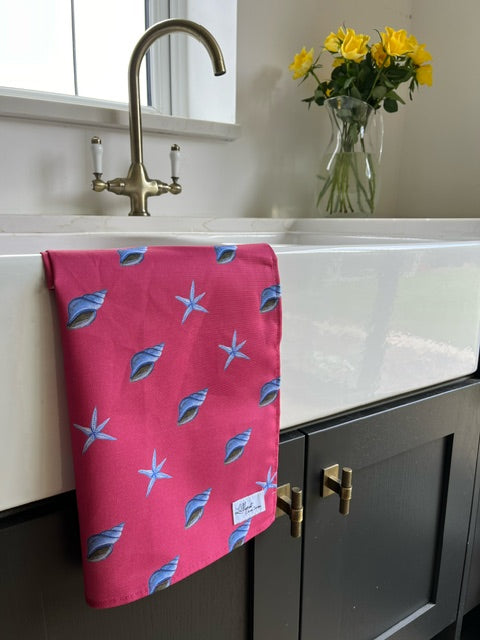 Starfish and Shell Tea Towel