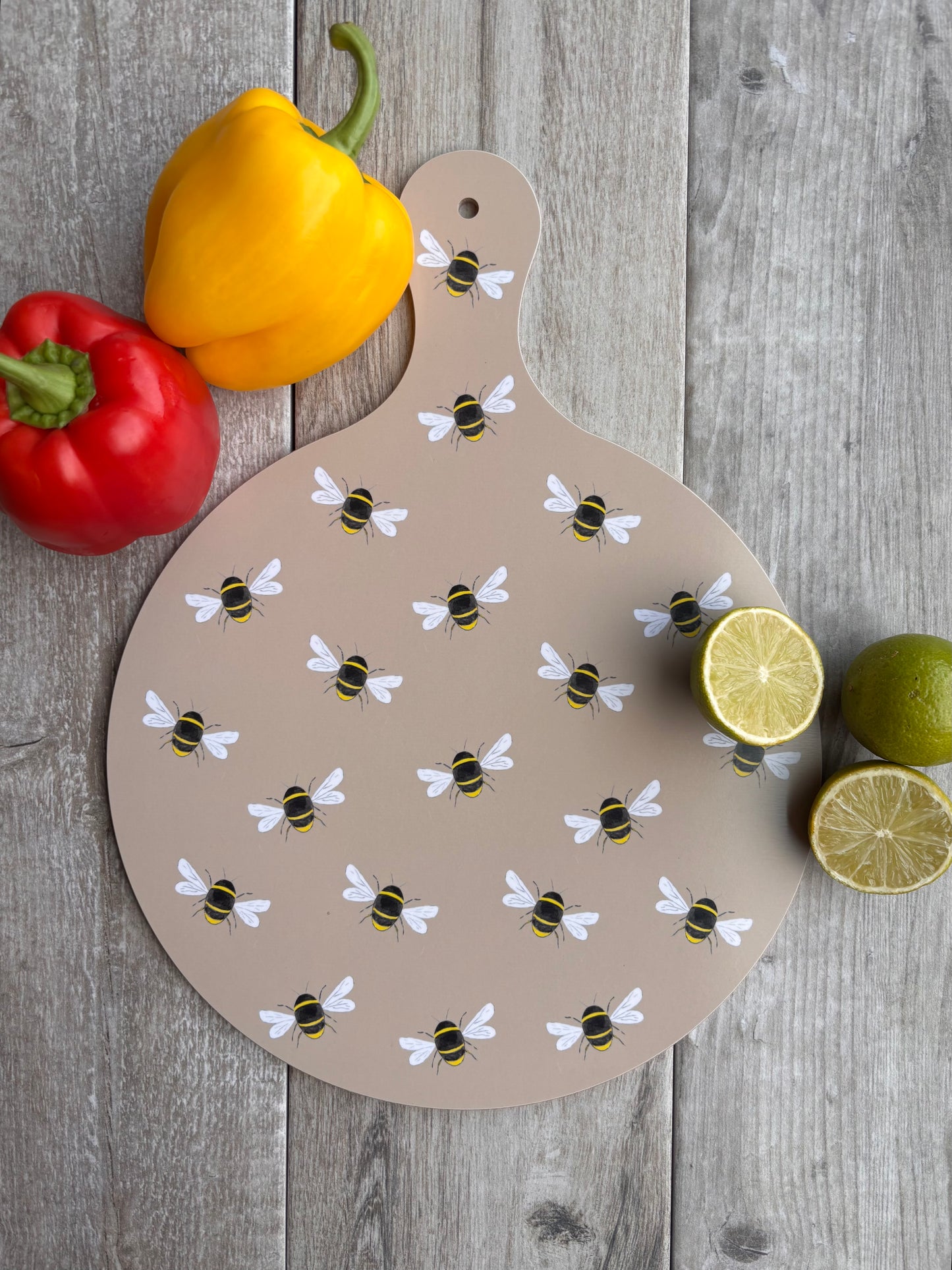 Round Bumble Bee Melamine Chopping Board